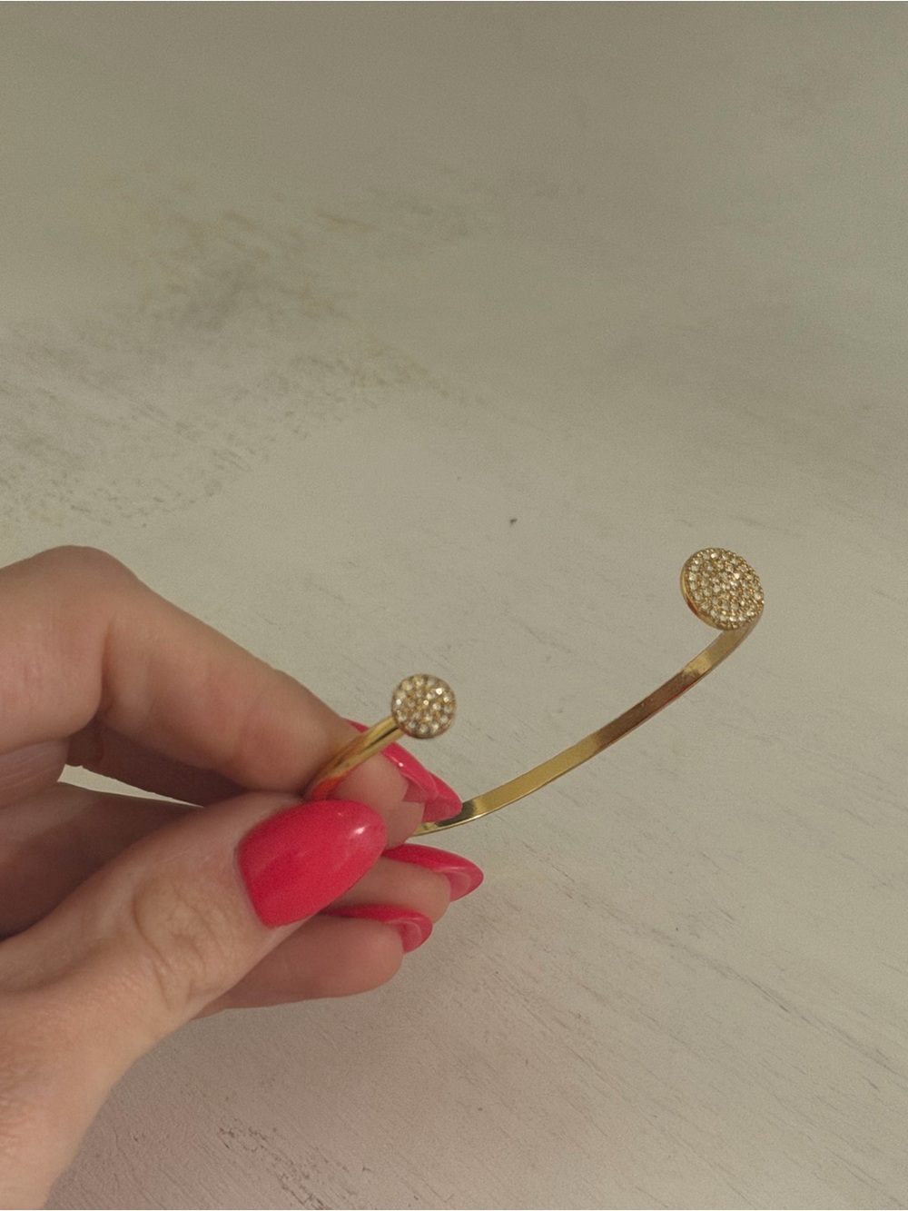 Stella & Dot Gold Pavé Disc Open Cuff Bracelet - Women's Accessories